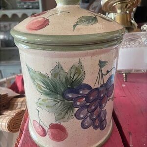 Ceramic Jar with Fruit Design